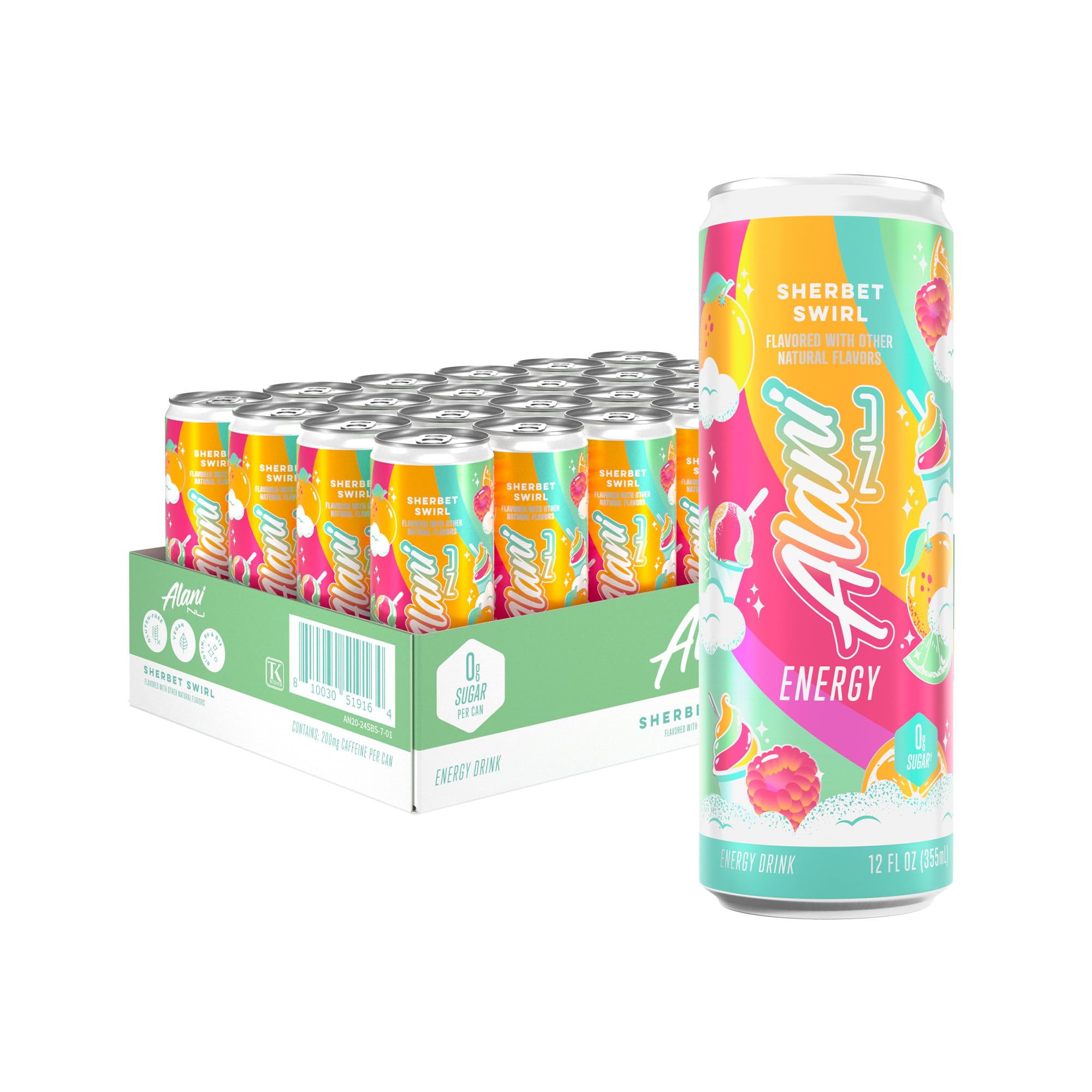 Amazon.com : Alani Nu SHERBET SWIRL Sugar Free, Low Calorie Energy